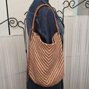 Christopher Kon Woven Leather Shoulder Bag/Crossbody!